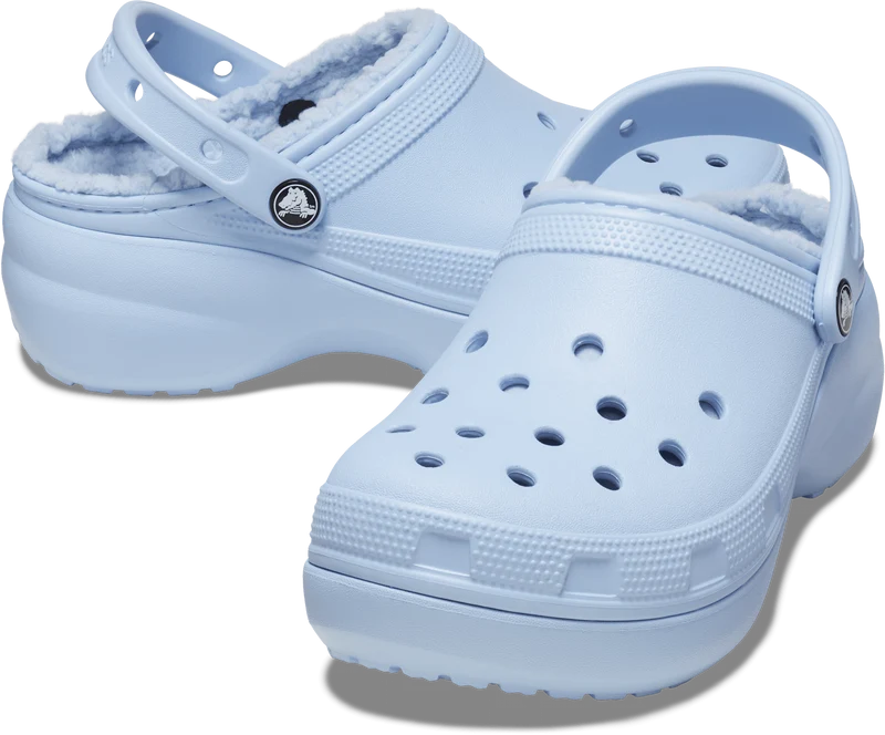 Crocs Klassische Unisex-Plattform Lined Clog - Blauer Kalzit