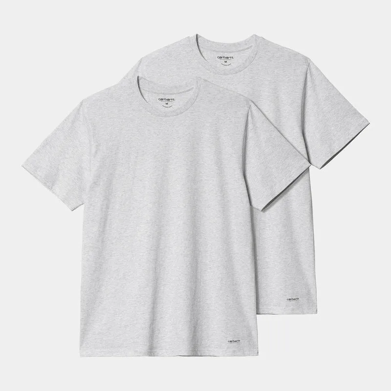 Carhartt WIP Herren Standard-Kurzarm-T-Shirt mit Rundhalsausschnitt (2er-Pack) – Ash Heather