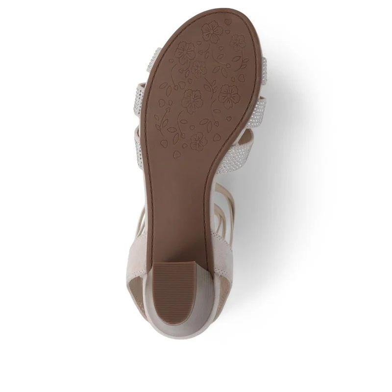 Slip-On Block-Heeled Sandals - PLAN39001 / 325 340 - Beige