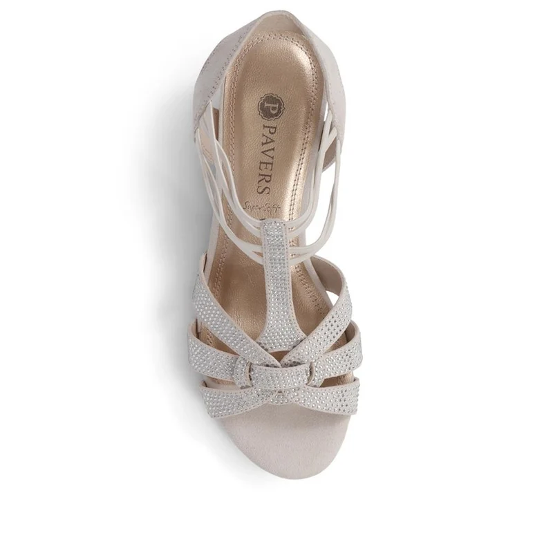 Slip-On Block-Heeled Sandals - PLAN39001 / 325 340 - Beige