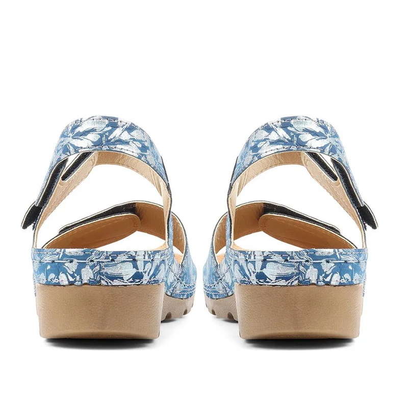 Triple Adjustable Fit Sandals - SERAY37001 / 323 470 - BLUE FLORAL
