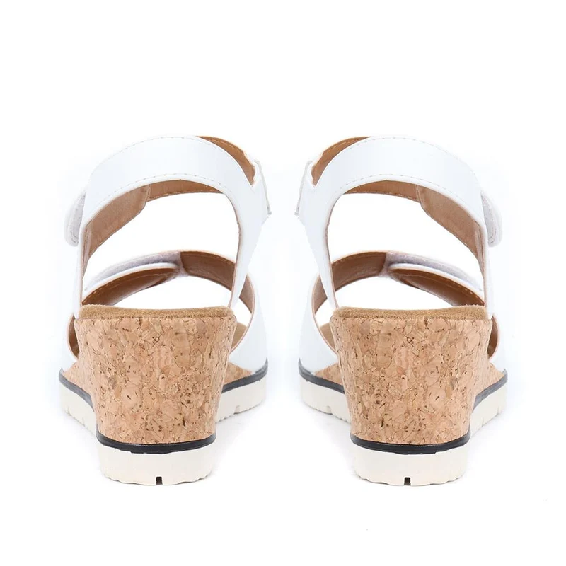 Adjustable Wedge Sandals - WBINS35160 / 321 805 - White