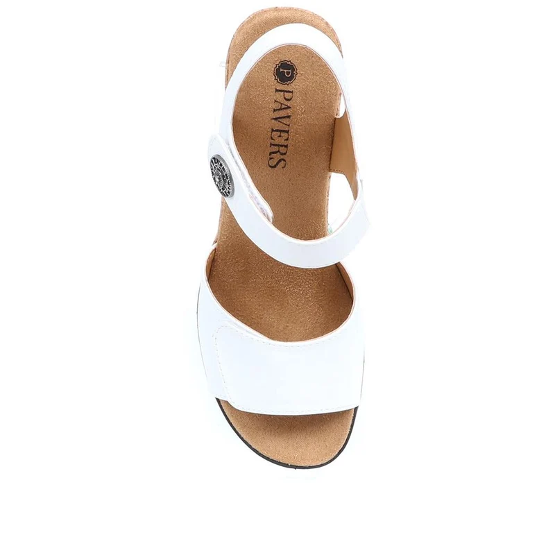 Adjustable Wedge Sandals - WBINS35160 / 321 805 - White