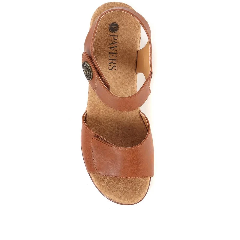 Adjustable Wedge Sandals - WBINS35160 / 321 805 - Tan