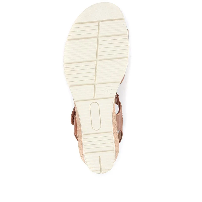 Adjustable Wedge Sandals - WBINS35160 / 321 805 - Tan