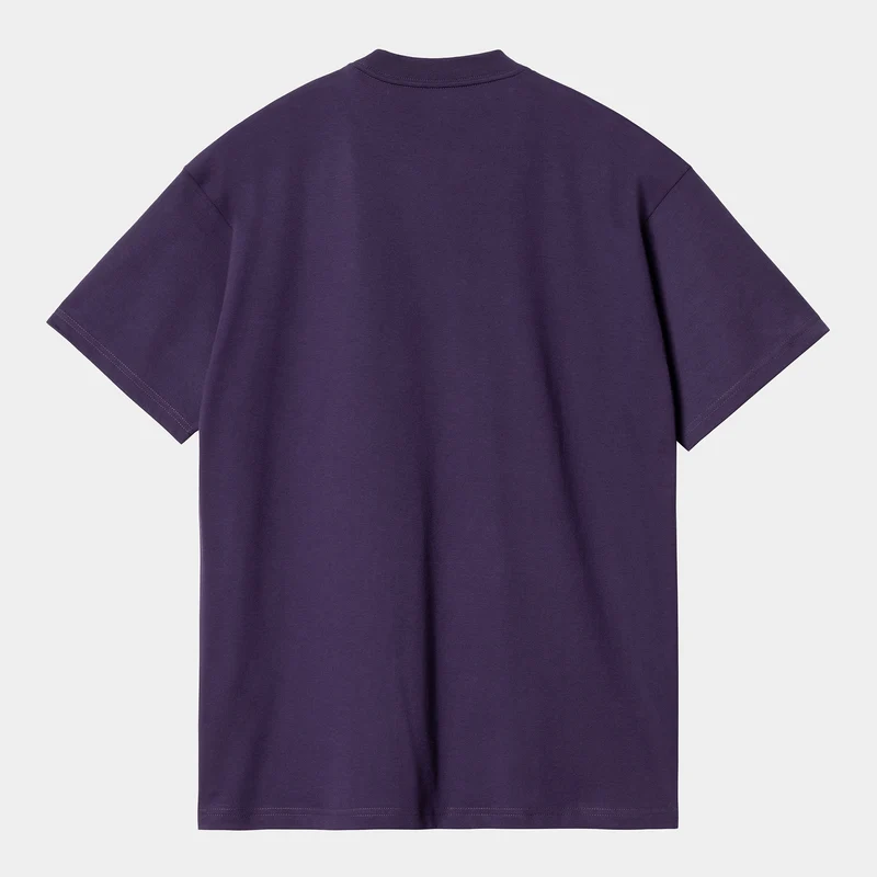 Carhartt WIP Kurzärmliges Bio-T-Shirt „Spin Script“ für Herren – Cassis