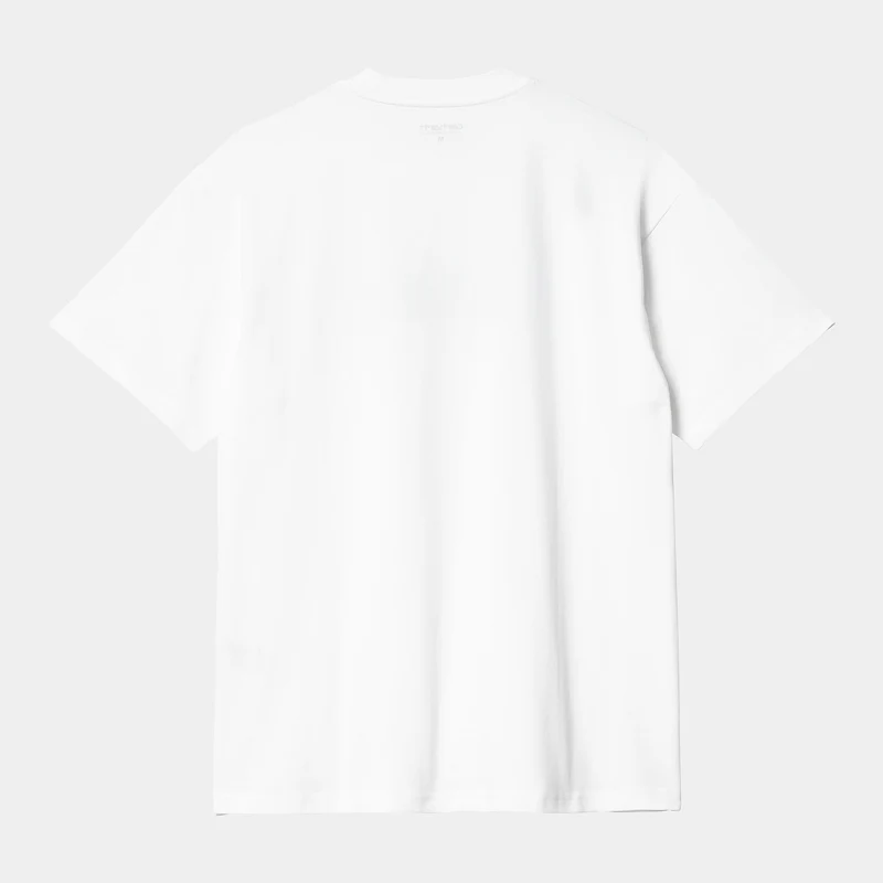 Carhartt WIP Herren Spin Script Kurzarm-Bio-T-Shirt – Weiß
