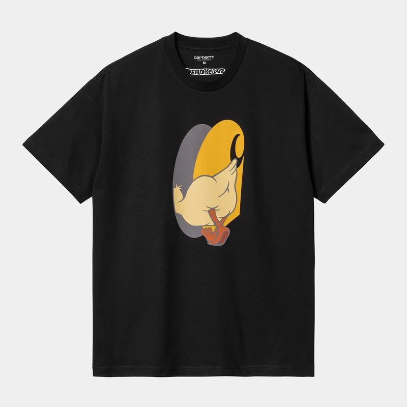 Carhartt WIP Deadkebab Knock Knock Kurzarm-Bio-T-Shirt für Herren – Schwarz