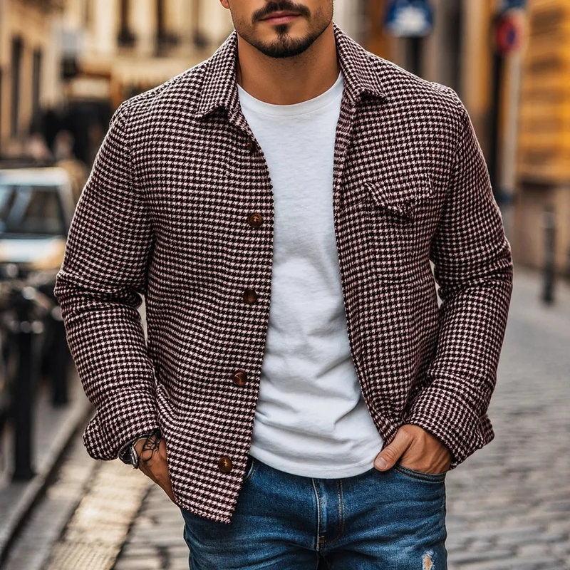 Andrew - Retro Einreihiges Hemdjacke