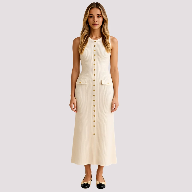 Jorja - Elegantes Midikleid mit Knöpfen