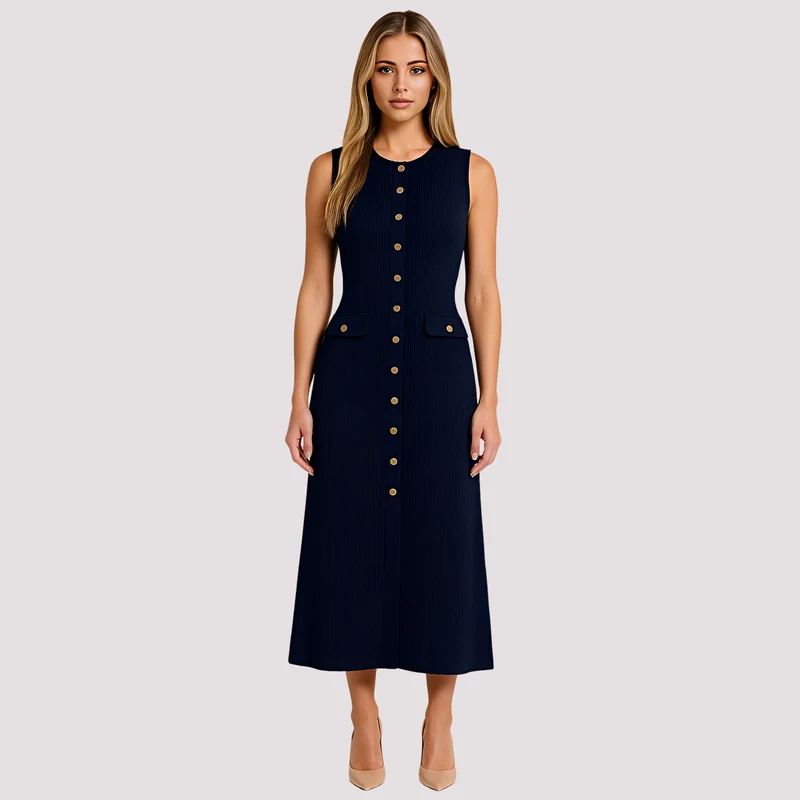 Jorja - Elegantes Midikleid mit Knöpfen