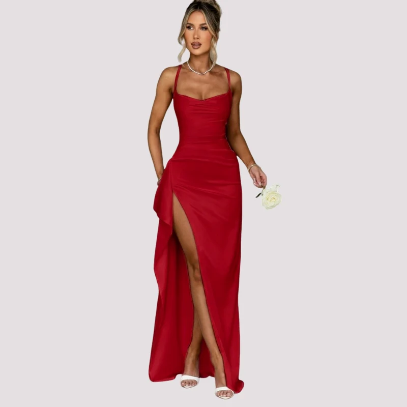 Hallie - Elegantes Rückenfreies Maxikleid
