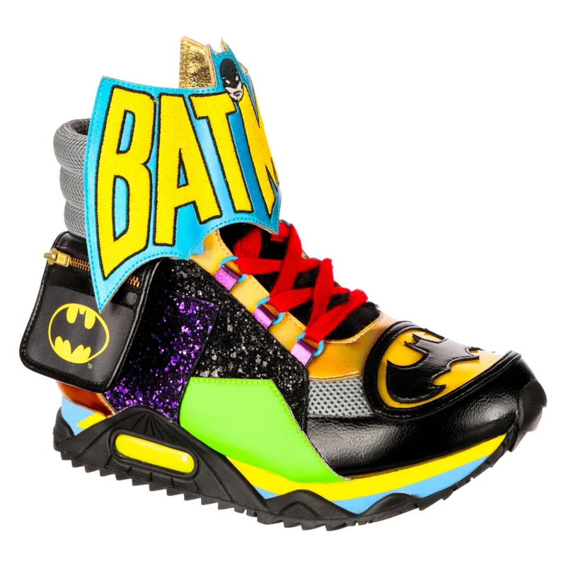 Irregular Choice Frauen Justice League Bat-Tech Leuchtstiefel – Schwarz