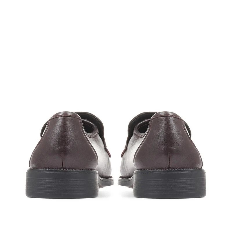 Wide Fit Classic Leather Loafers - NAP35027 / 322 486 - Burgundy