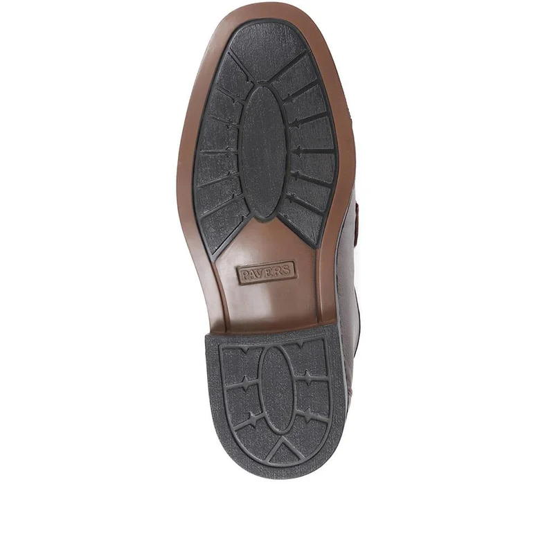 Wide Fit Classic Leather Loafers - NAP35027 / 322 486 - Burgundy