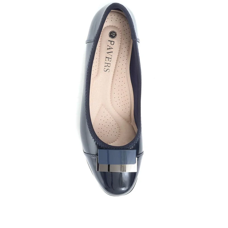 Cushioned Ballet Pumps - MAIN37003 / 323 270 - Navy Patent