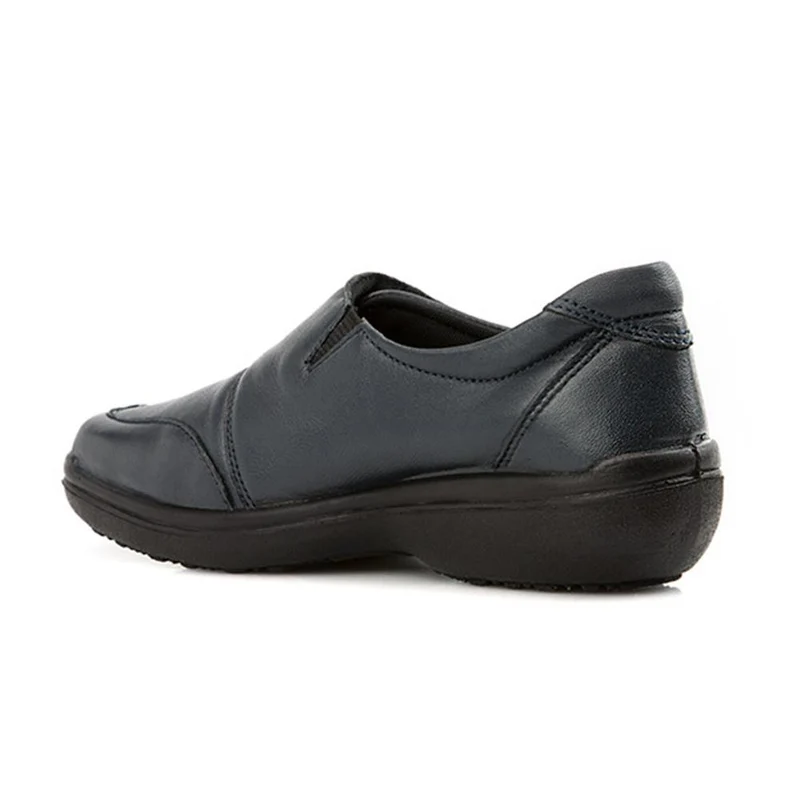 Wide Fit Leather One-Touch-Fasten Monk Shoes - RAJA2305 / 307 957 - Navy