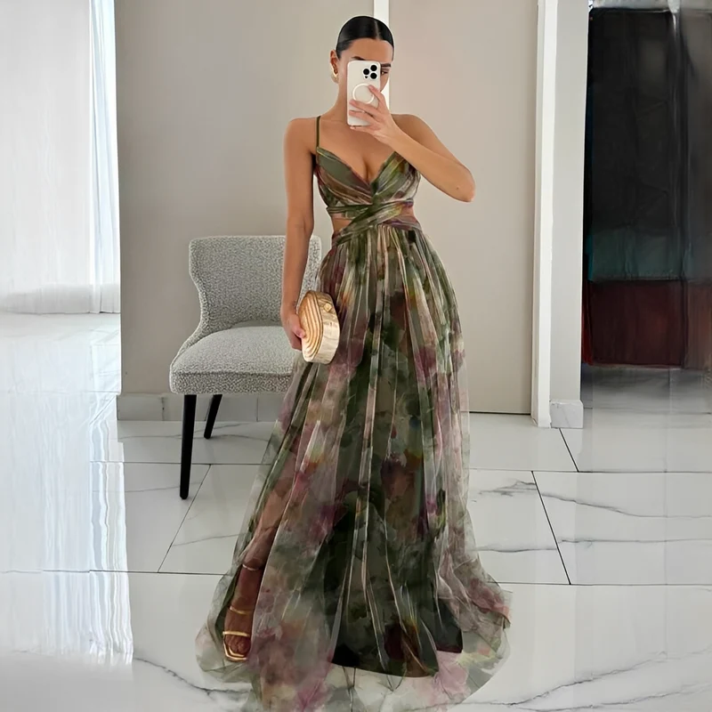 Darrisha - Elegantes Maxikleid mit überkreuztem Bund