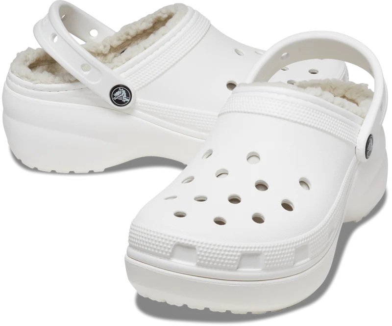 Crocs Klassische Unisex-Plattform Lined Clog - Weiß