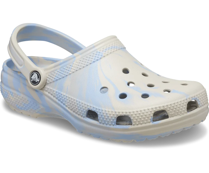 Crocs Klassischer Unisex-Clog aus Marmor – Blauer Calcit