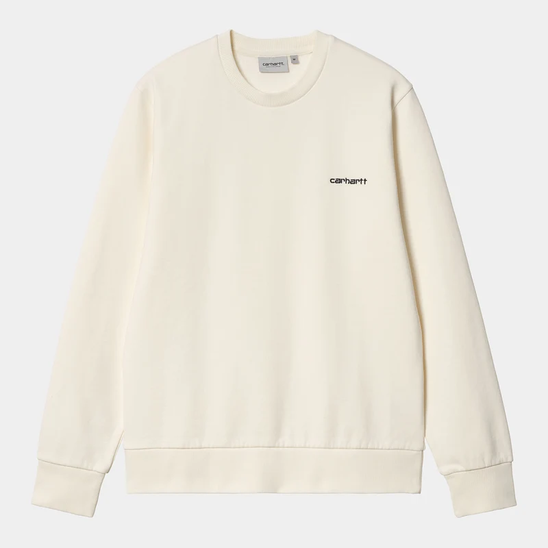 Carhartt WIP Herren-Sweatshirt mit Schriftzug-Stickerei – Wachs/Schwarz