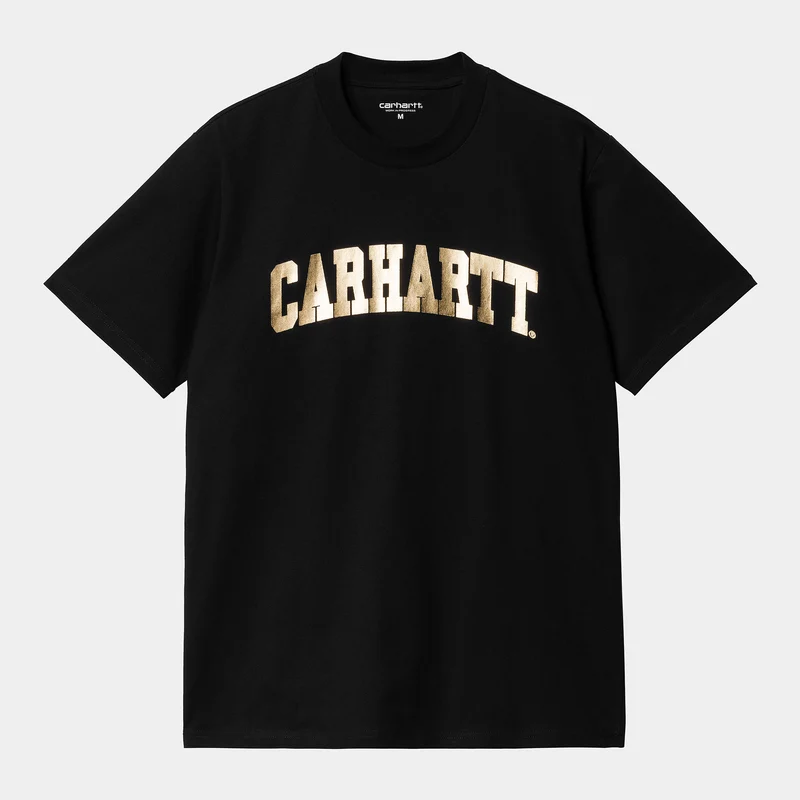 Carhartt WIP Herren-Universitäts-T-Shirt – Schwarz / Gold