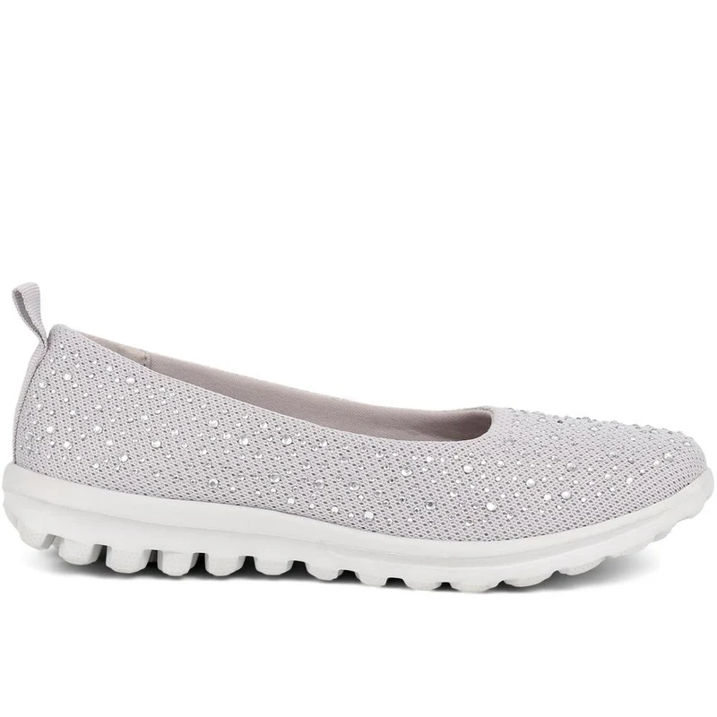 Lightweight Slip On Pumps - BRK39005 / 325 008 - Light Grey