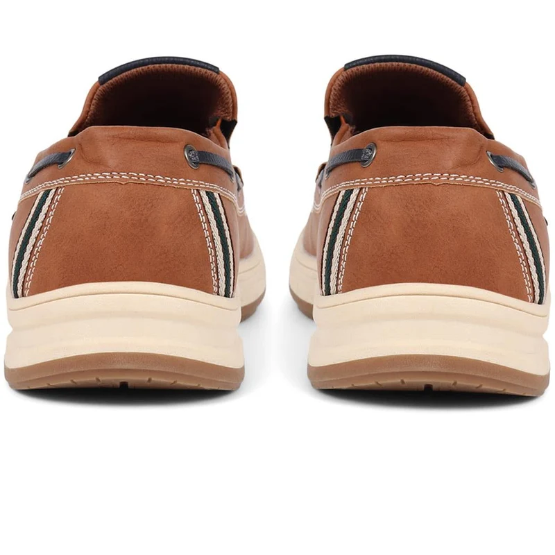 Wide Fit Slip On Boat Shoes - CHANG39007 / 324 985 - Tan