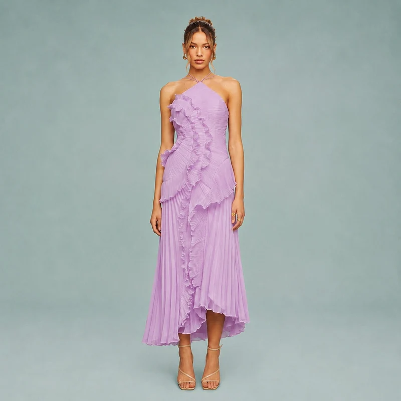 Roxan - Einfaches Ein-Schulter-Maxikleid