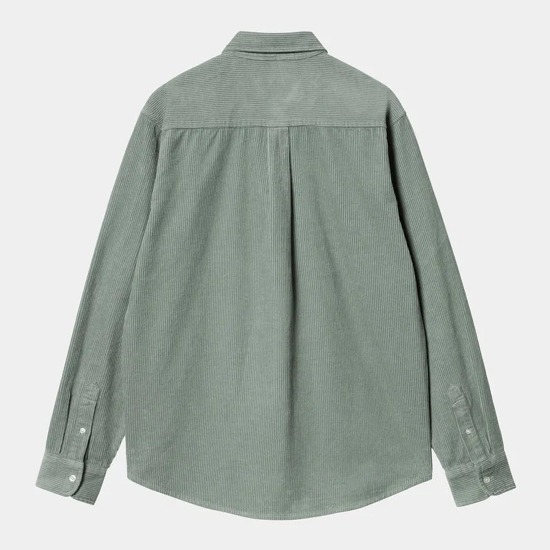 Carhartt WIP Herren Madison Langarmhemd – Glassy Teal