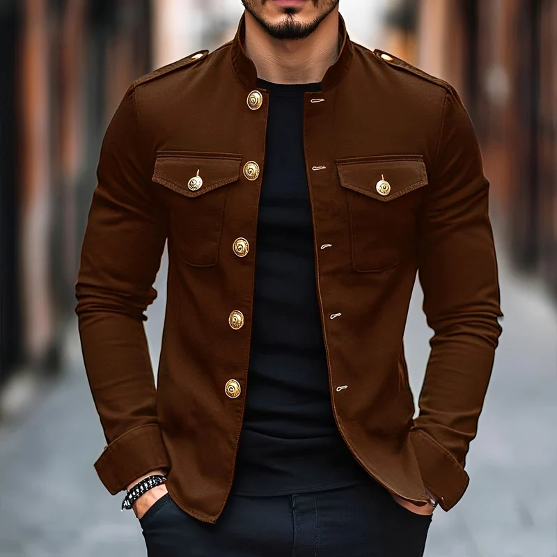 Leighton - Lässige Klassische Knopfjacke