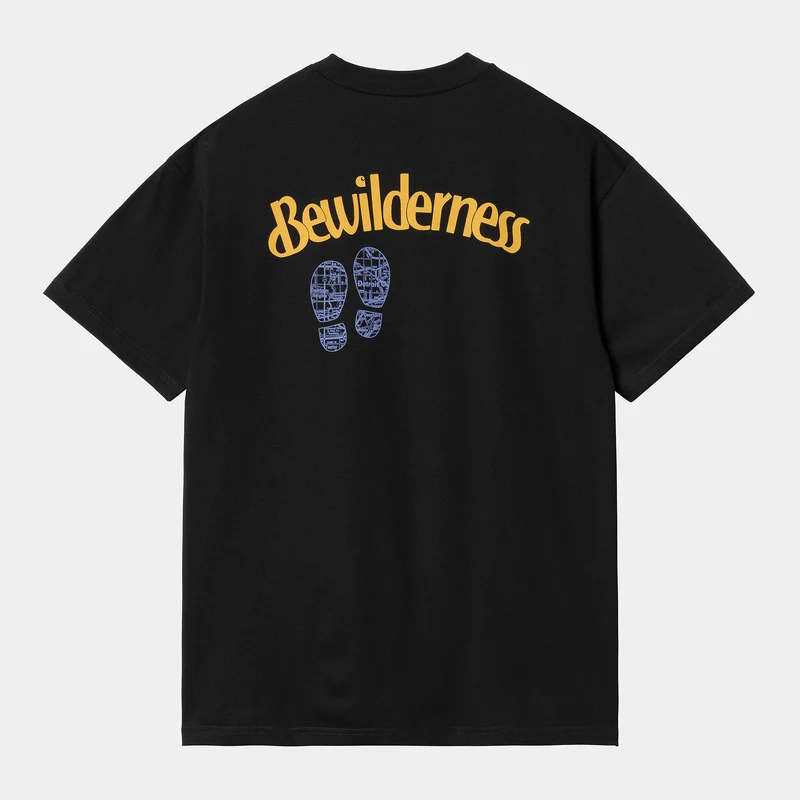 Carhartt WIP Kurzärmliges Bio-T-Shirt „Bewilderness“ für Herren – Schwarz