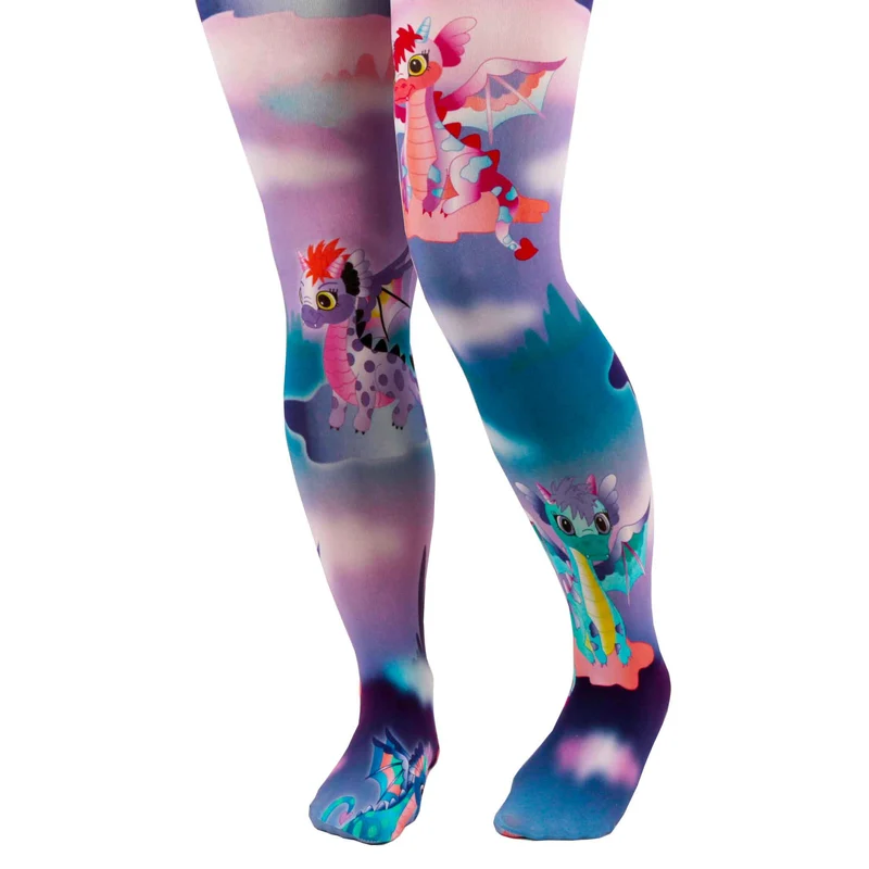 Irregular Choice Damen-Strumpfhose „Dragons & Fire Dragon Daydream“.