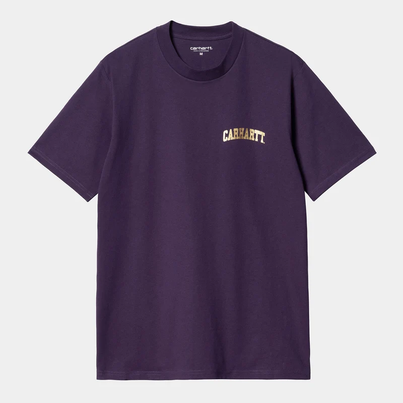 Carhartt WIP Bio-T-Shirt mit University-Schriftzug für Herren – Cassis