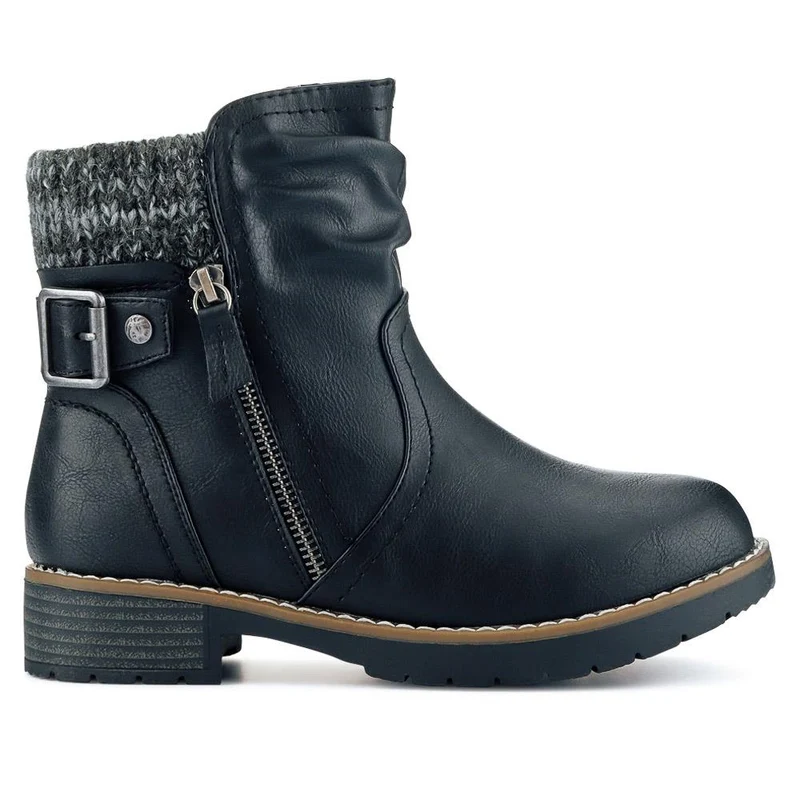 Extra-Wide Knitted Cuff Boots - BELLINI / 326 750 - Black