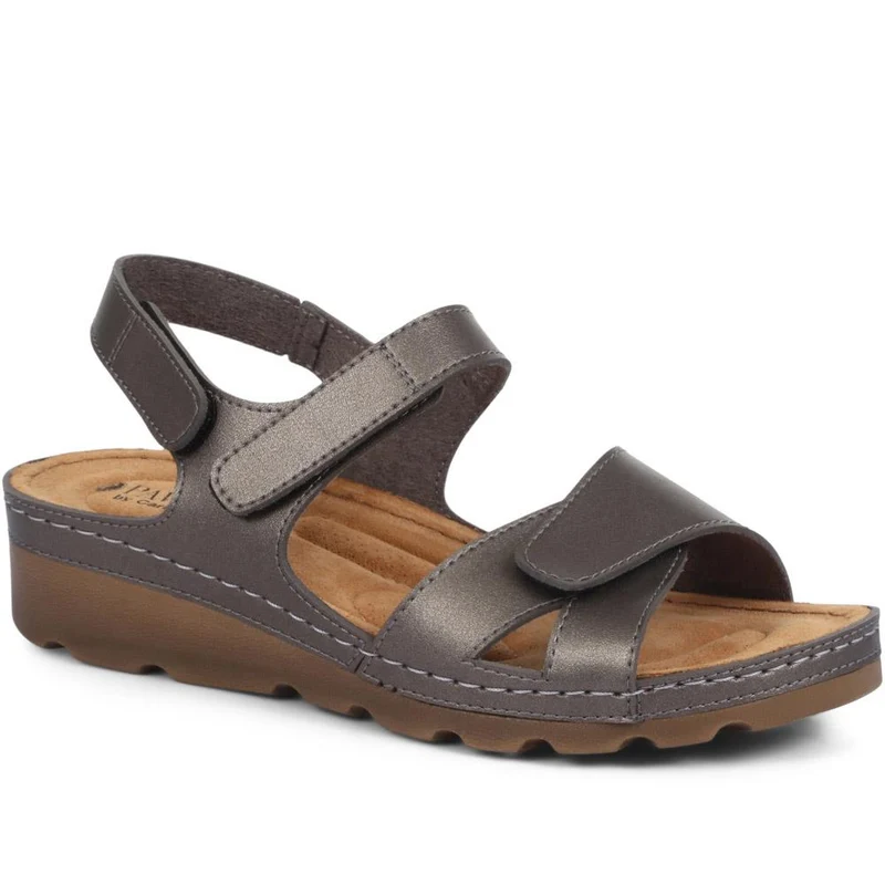 Adjustable Cushioned Sandals - SERAY33011 / 320 083 - Pewter