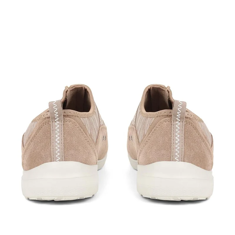 Extra-Wide Fit Memory Foam Trainers - ELANA / 324 089 - Taupe Multi