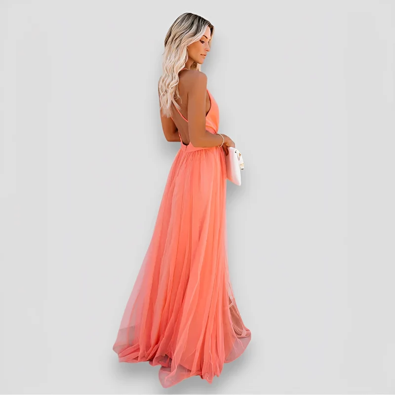 Lidia - Stilvolles Maxi-Kleid mit V-Ausschnitt