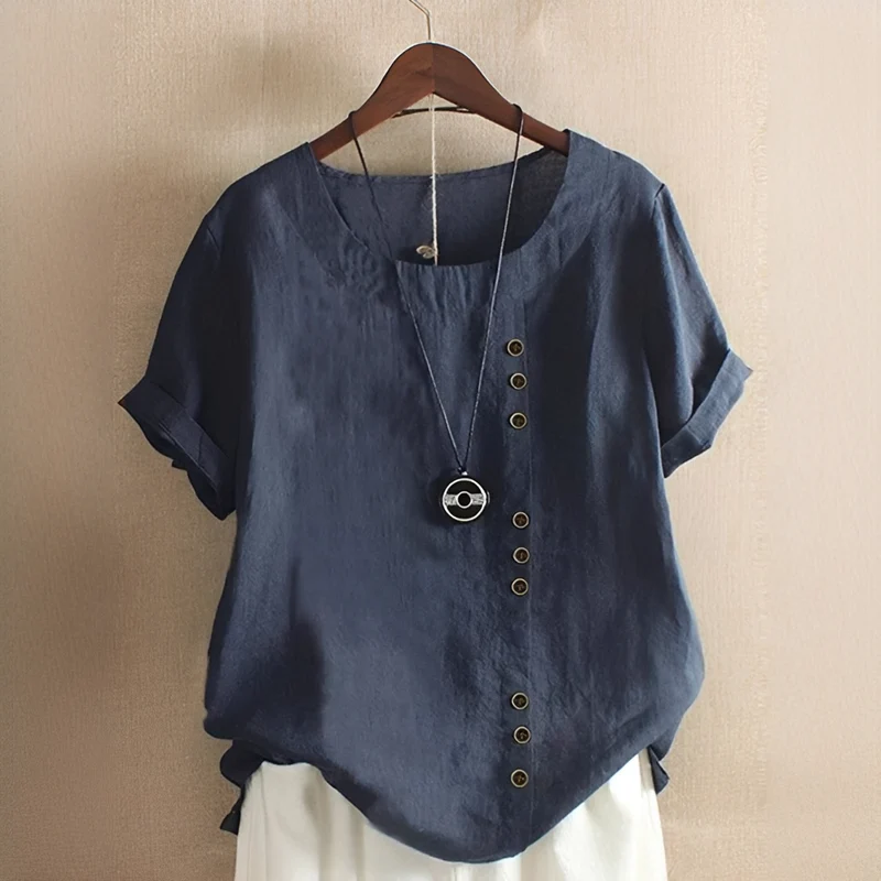 Noelle - Elegante, weit geschnittene Bluse mit Knöpfen