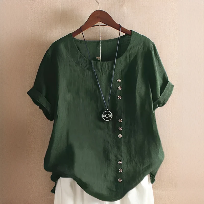 Noelle - Elegante, weit geschnittene Bluse mit Knöpfen