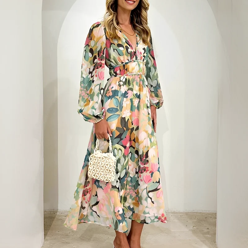 Kiara - Schickes und Fließendes Langarmkleid