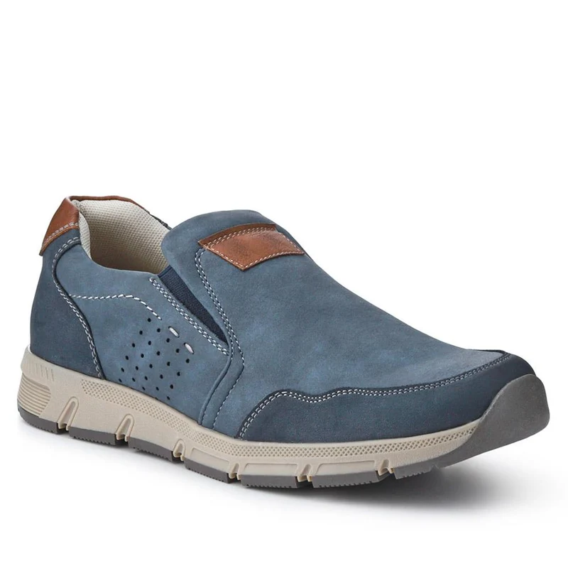 Wide Fit Casual Slip-On Trainers - WBINS40029 / 325 788 - Navy