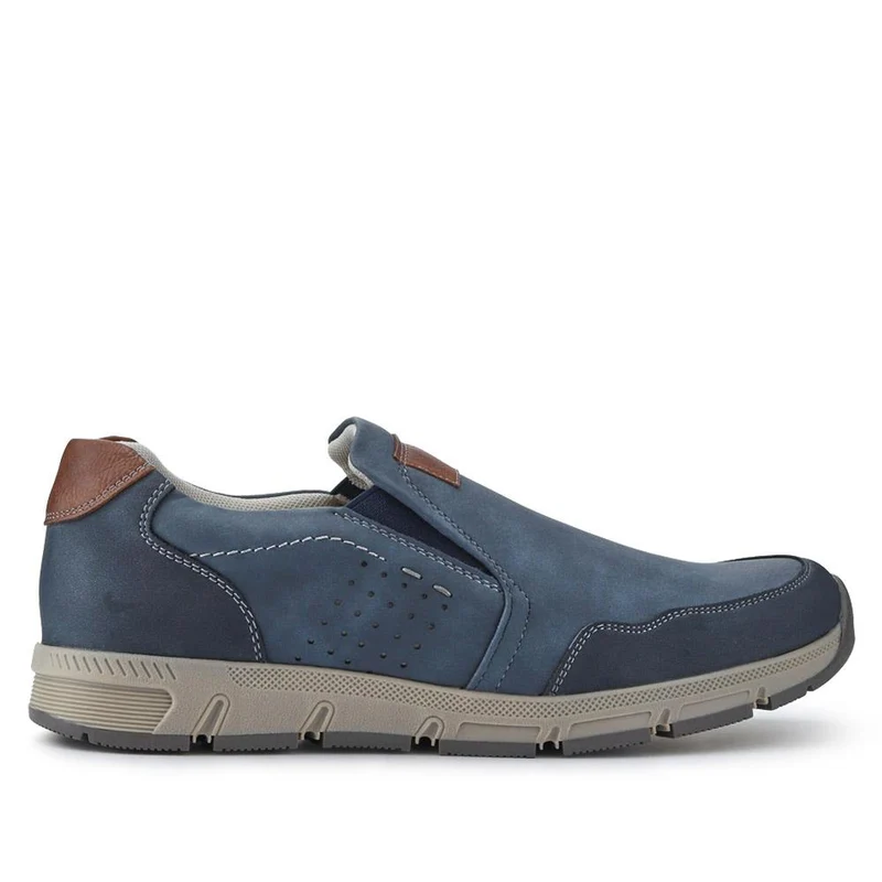 Wide Fit Casual Slip-On Trainers - WBINS40029 / 325 788 - Navy