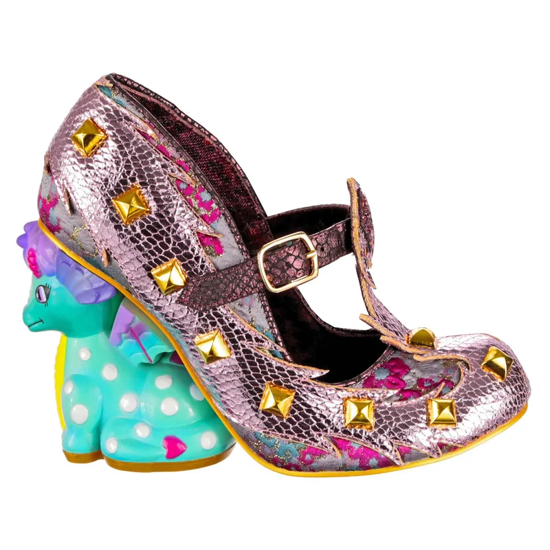 Irregular Choice Damen High Heels „Dragons & Fire Flail Tail“ – Rose