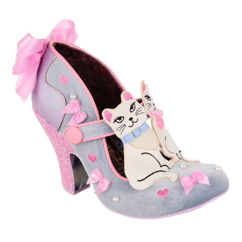 Irregular Choice High Heels mit Kitty-Schleife für Damen – Silber