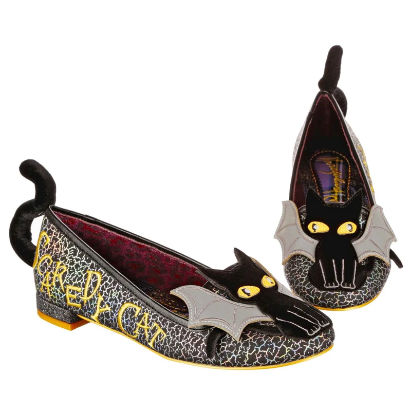Irregular Choice Halloween Scaredy Cat Flats für Damen – Schwarz