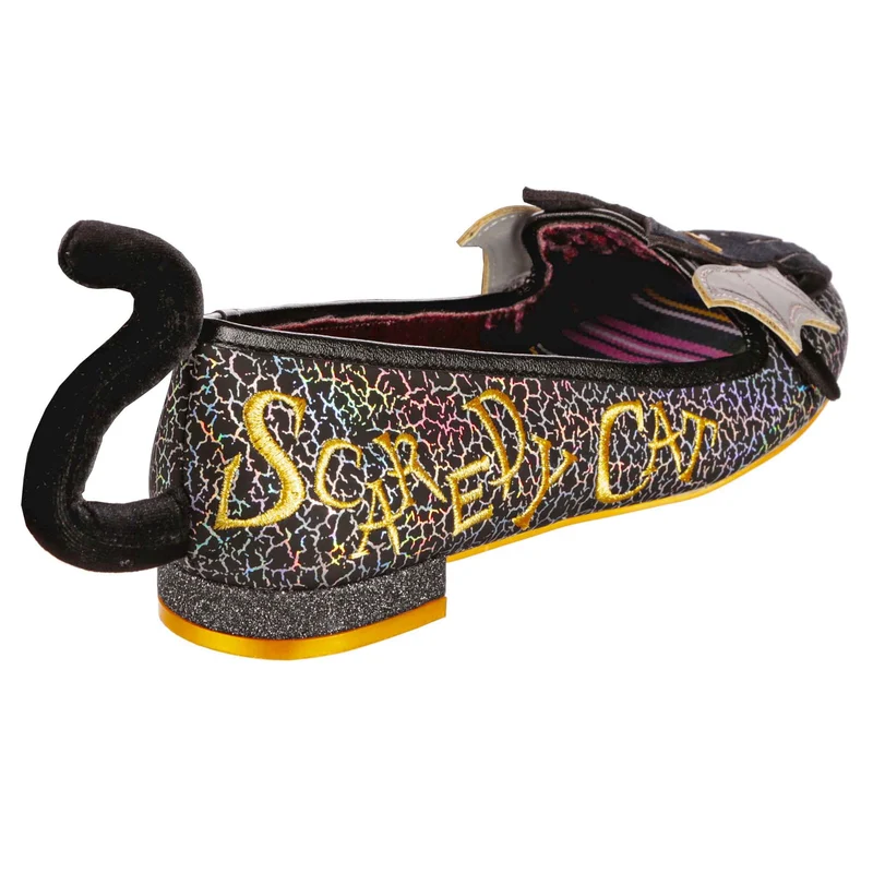 Irregular Choice Halloween Scaredy Cat Flats für Damen – Schwarz