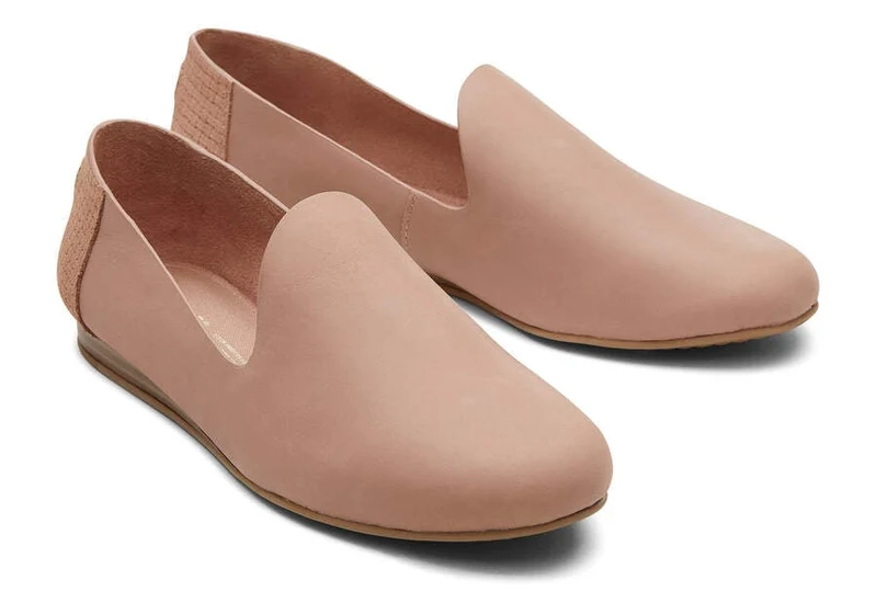 TOMS Flache Darcy-Lederschuhe für Damen – Buck Brown
