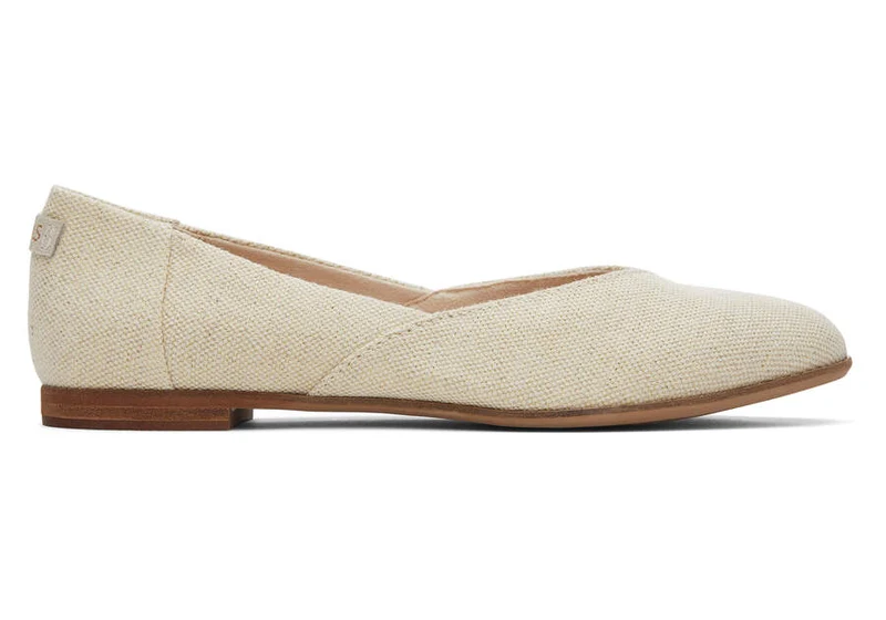 TOMS Flache Damenschuhe aus Juttineat-Leder – Naturmetallic