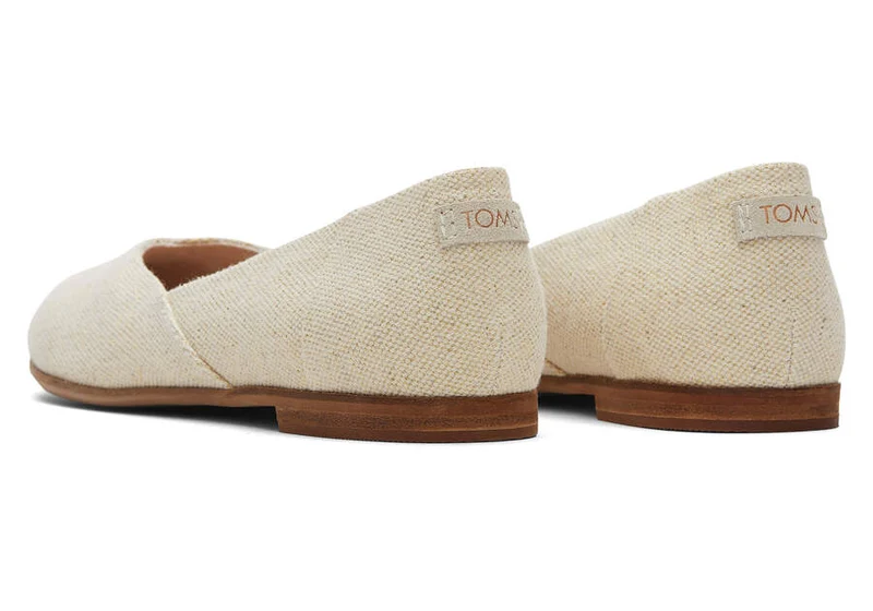 TOMS Flache Damenschuhe aus Juttineat-Leder – Naturmetallic